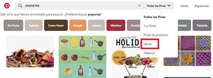 buscar perfiles en pinterest