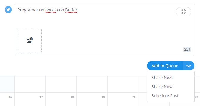 Programar un tweet con Buffer